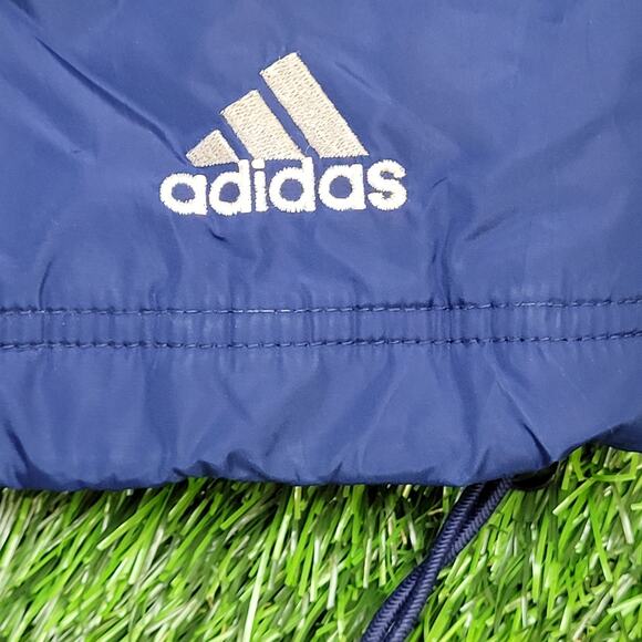 Vintage 90s ADIDAS Hooded Windbreaker Zip Jacket Large 36x27 Boxy Baggy - Picture 16 of 16